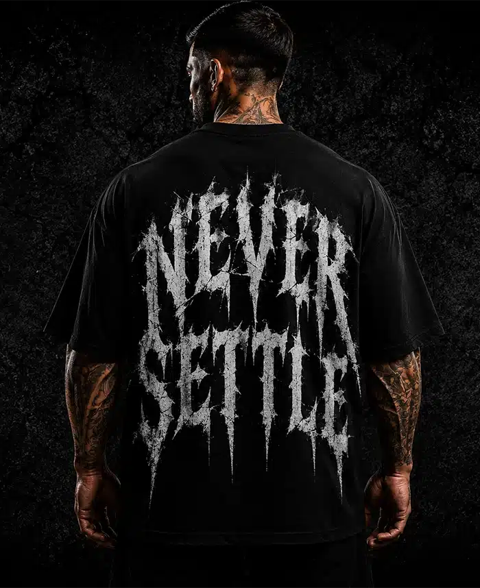 never settle camiseta oversize
